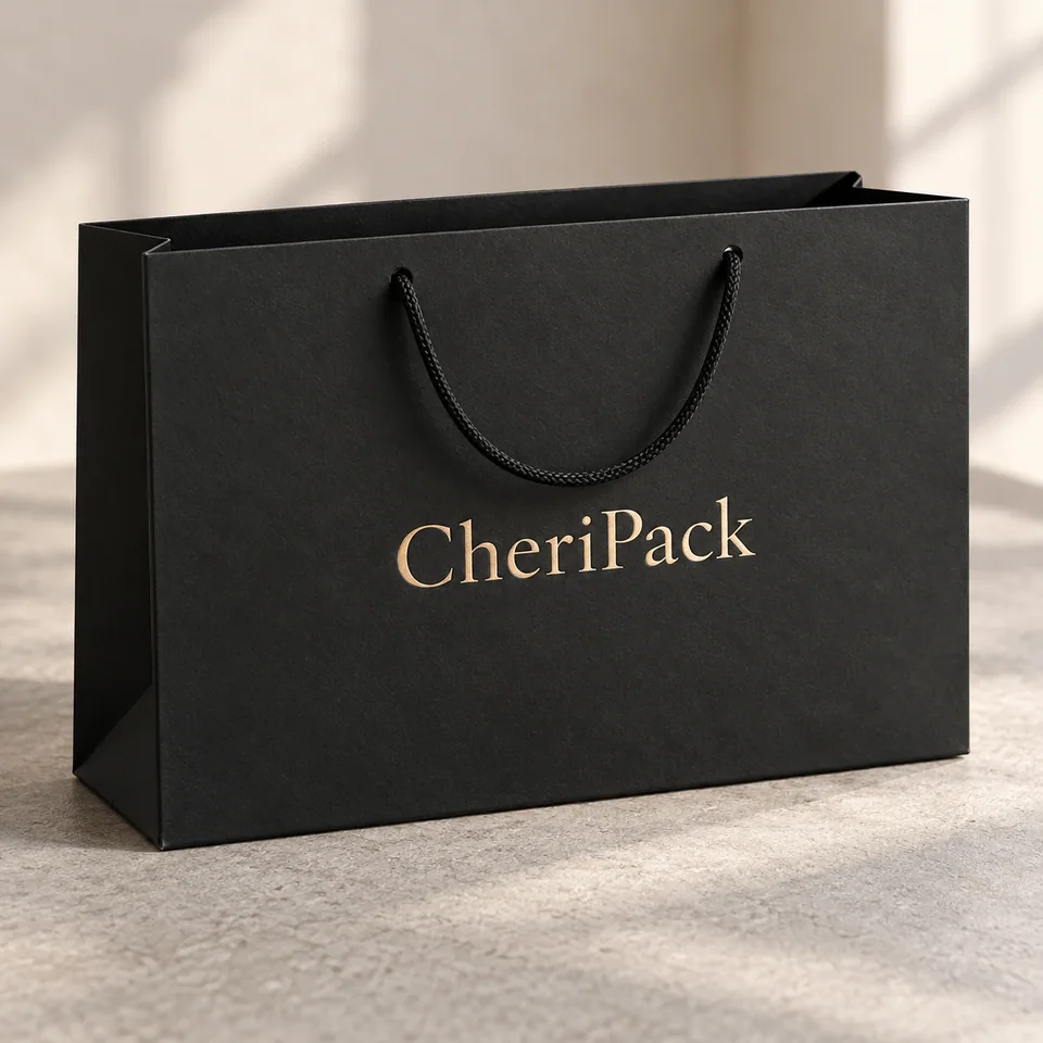Black & Gold Foil Gift Bag — design concept