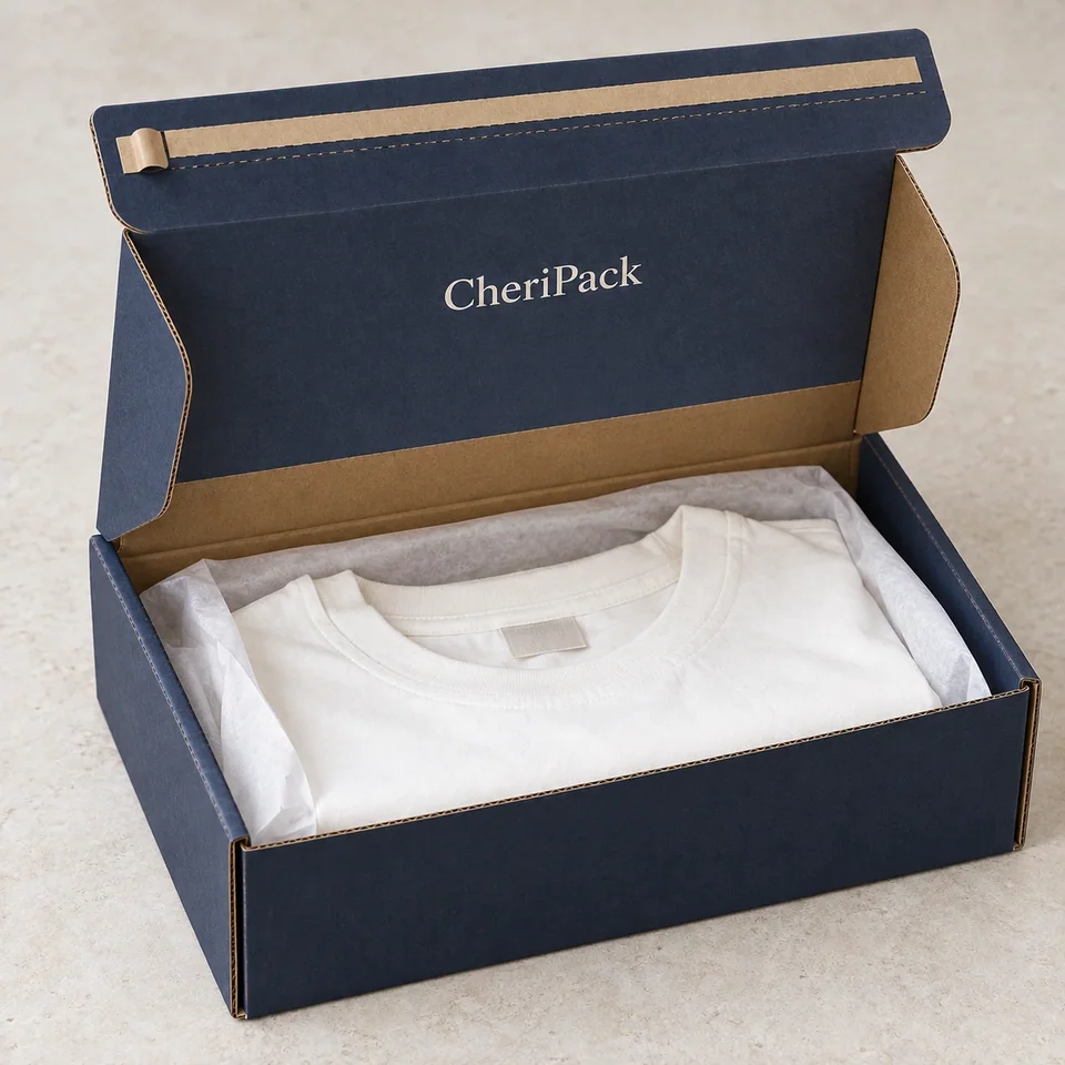 Tear-Strip Apparel Mailer Box — design concept