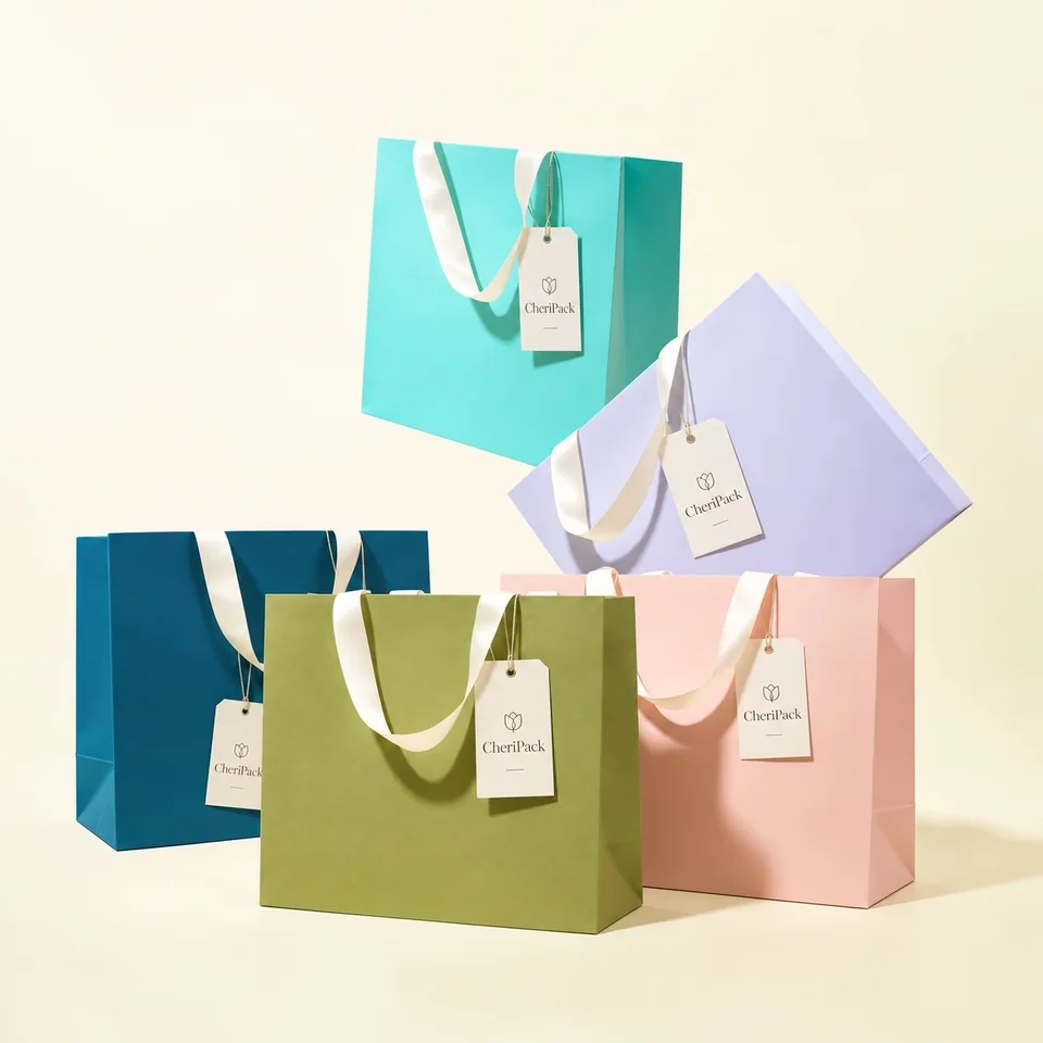 Color Collection Ribbon Gift Bags — design concept